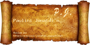 Paulini Jonatán névjegykártya